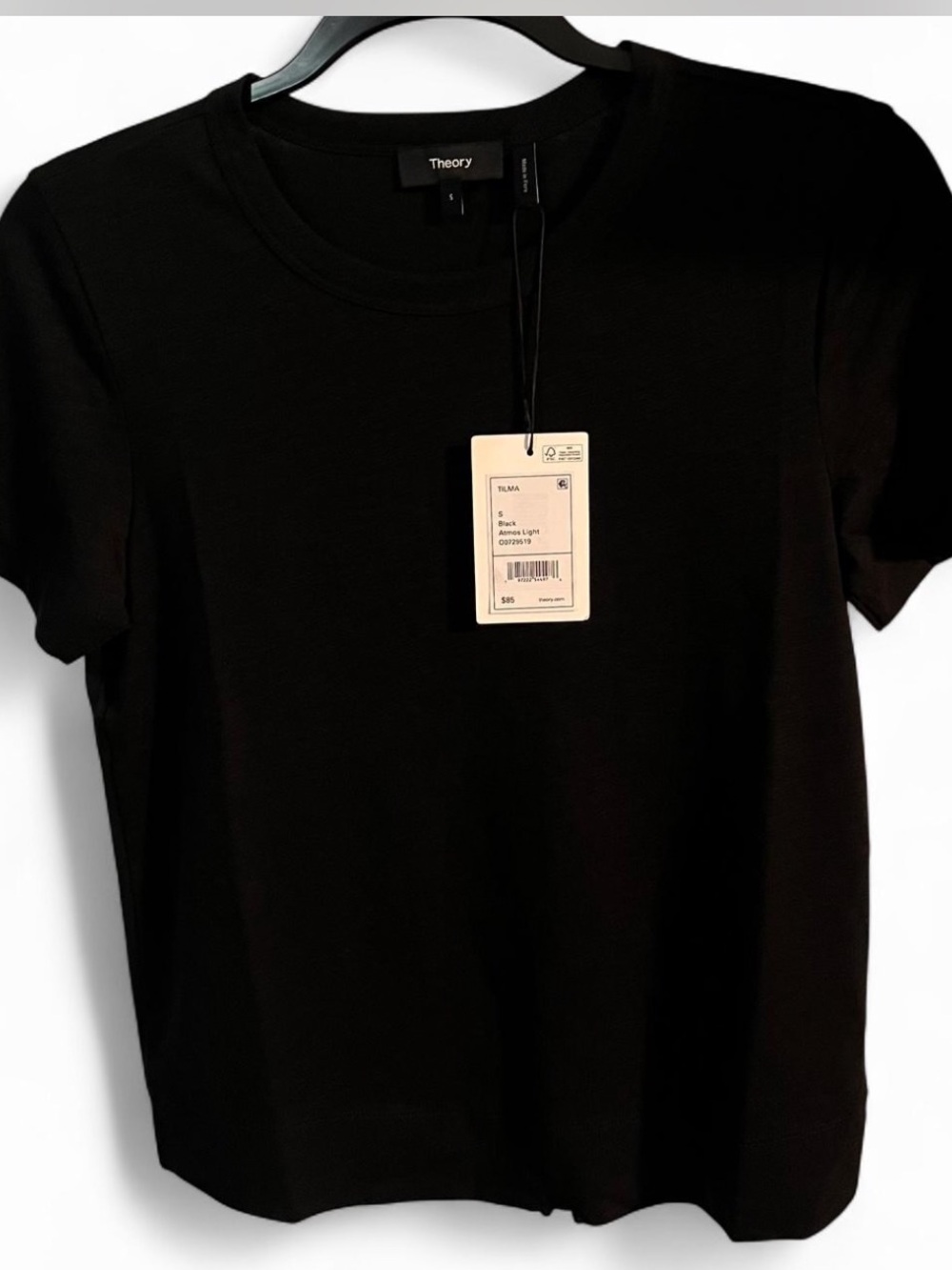 Theory Black Short-Sleeve Crewneck Tee